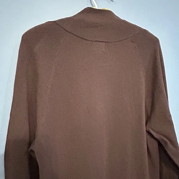 A New Day Women's Open Front Duster Long Cardigan Brown Size Medium New Sweater - Picture 8 of 12